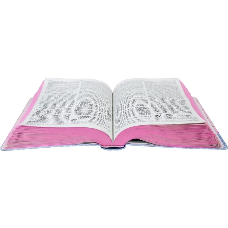Biblia-RC-Letra-Grande-com-Harpa-Semi-Flexivel-Florida-Azul-