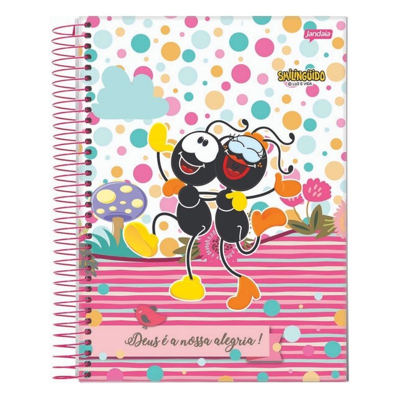 Caderno-Smilinguido-Espiral--80-Folhas---Bolinhas-Deus-e-a-Nossa-Alegria--2016242-